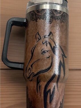New 40oz Western Horse Tumbler